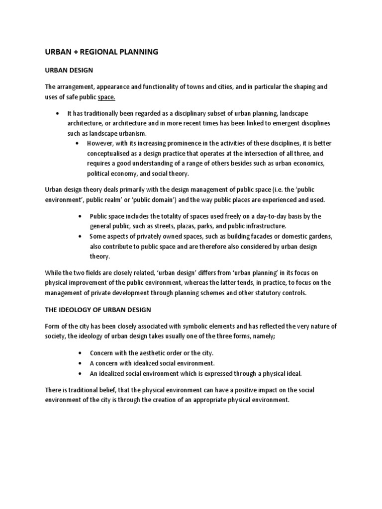 Urban Design Principles and Ideology | PDF | Urban Design | Natural ...