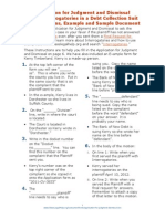 Application For Judgment and Dismissal Re: Interrogatories in A Debt Collection Suit Instructions, Example and Sample Document