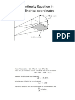 VUM Continuity Equation Derivation Cyl and Sph Coord