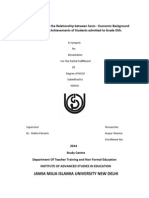 A Study To Determine The Relationship Between Socio - Economic Background and Educational Achievements of Students Admitted To Grade Ixth