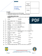 2011 Engleză Alte Concursuri Subiecte Clasa A VI-A 0