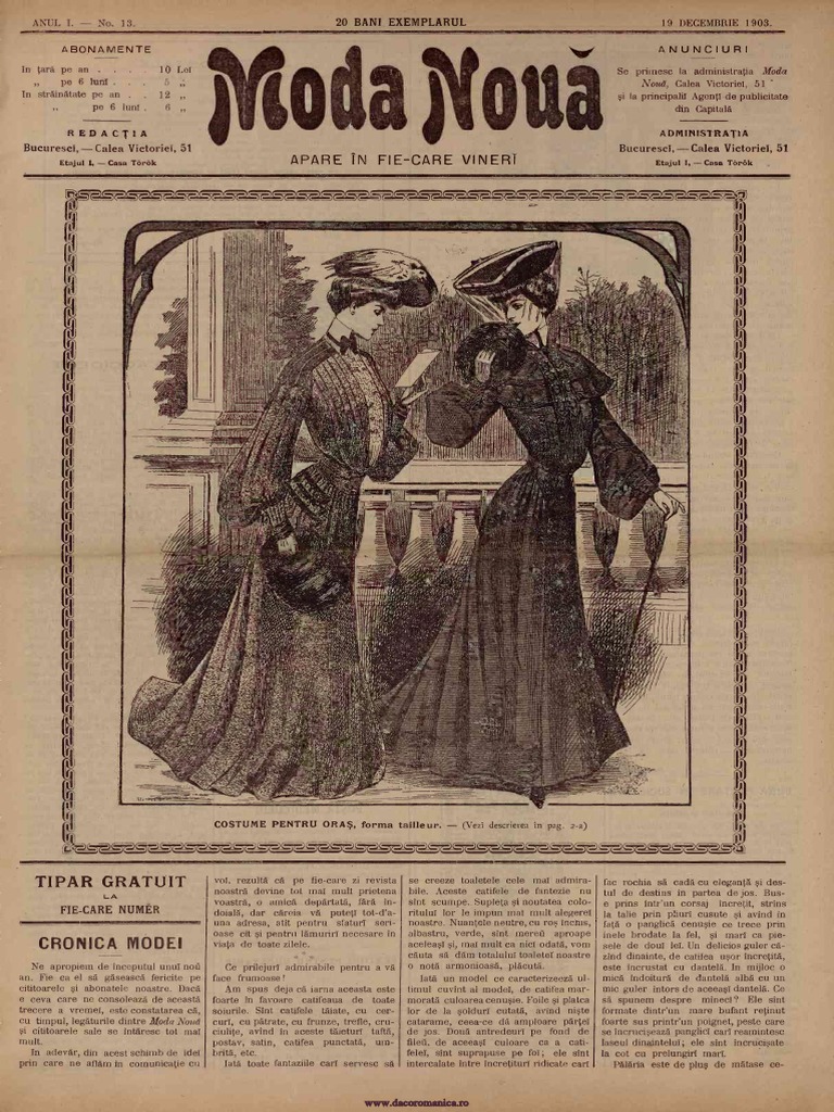 Moda Noua 1, Nr. 13, 19 Dec. 1903 | PDF