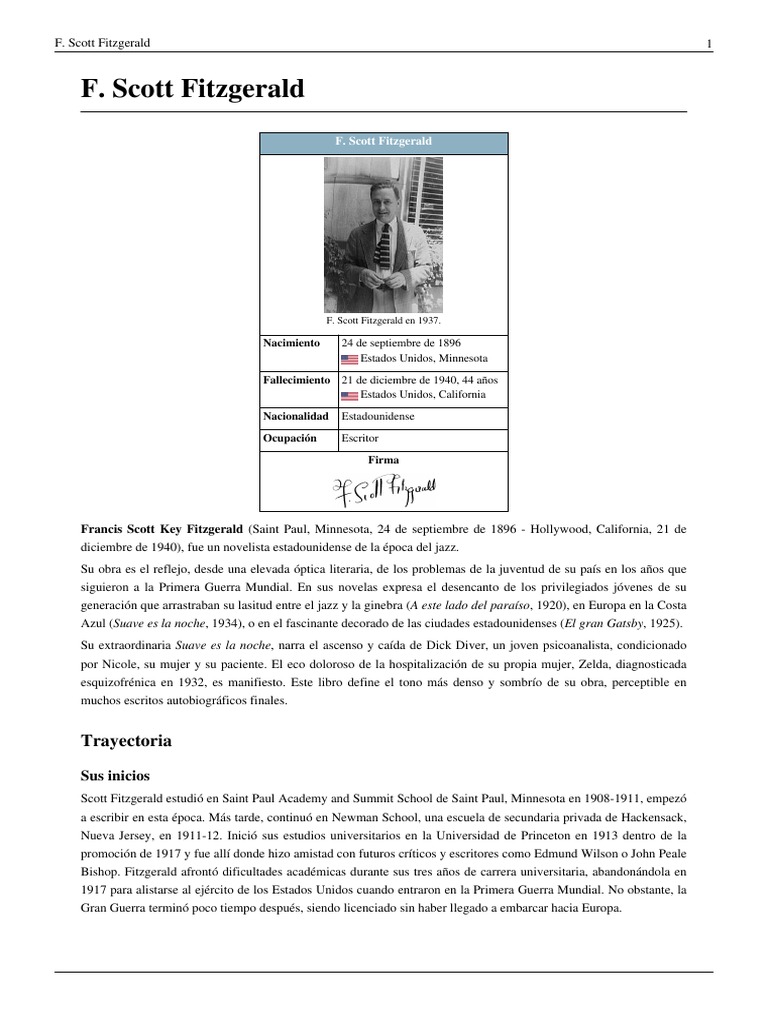 F. Scott Fitzgerald | PDF | F. Scott Fitzgerald