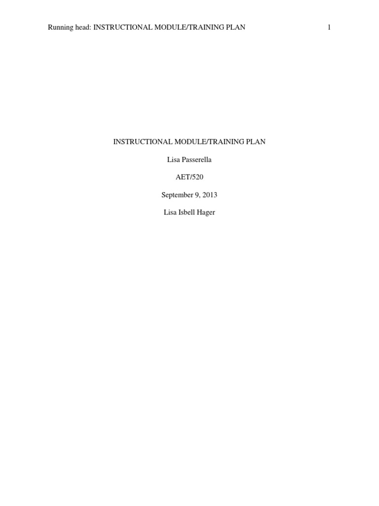 Instructional Module Training Plan | PDF | Constructivism (Philosophy ...