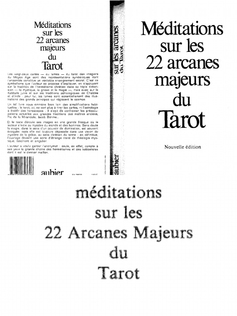 Manuel Complet Du Tarot De Marseille Pdf Gratuit Meditations Sur Les 22 Arcanes Majeurs DuTarot - Valentin Tomberg | PDF |  Magie (Paranormal) | Kabbale