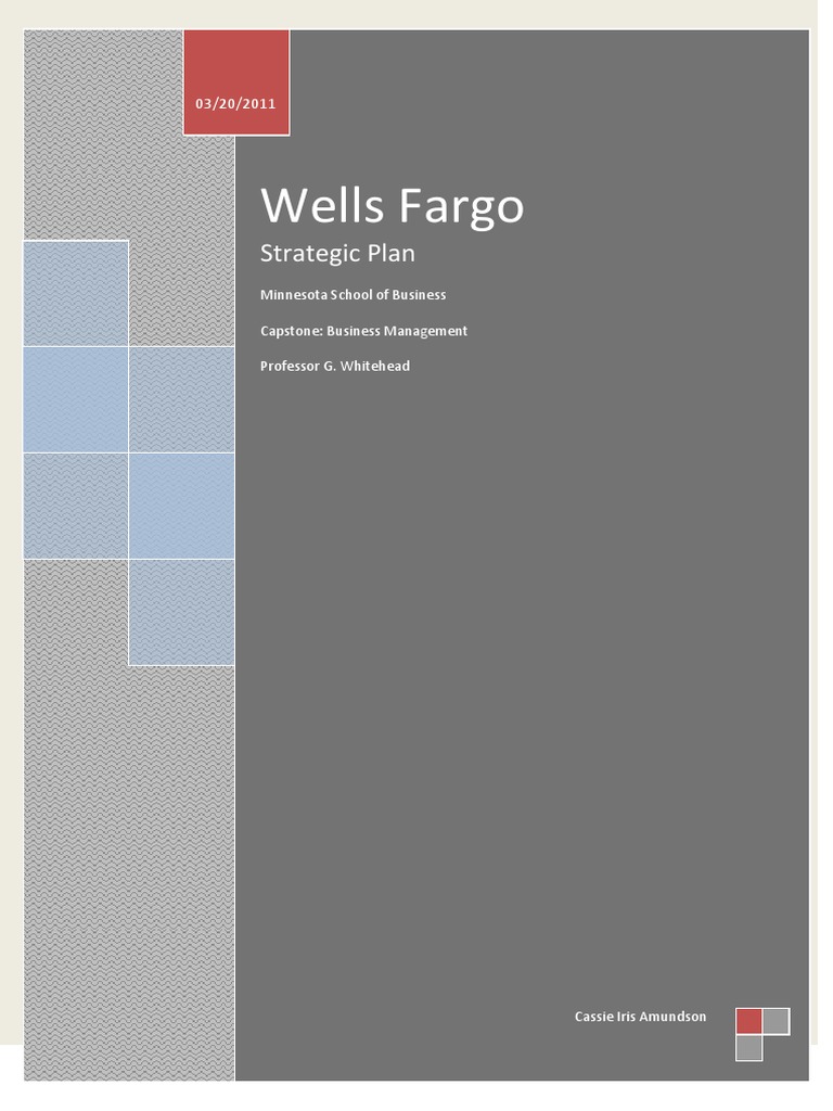 Wells Fargo Strategic Plan Wells Fargo Loans