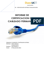 Informe de Certificacion de Cableado Permanente