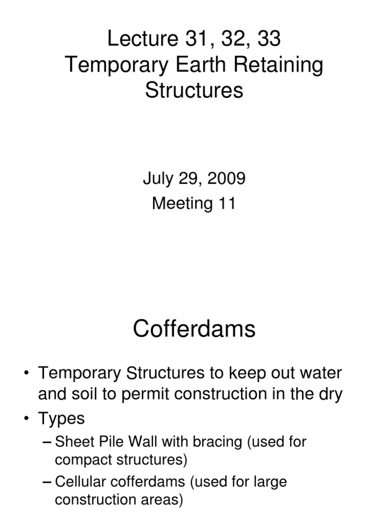 Temporary Earth Retaining Structures | PDF | Deep Foundation ...