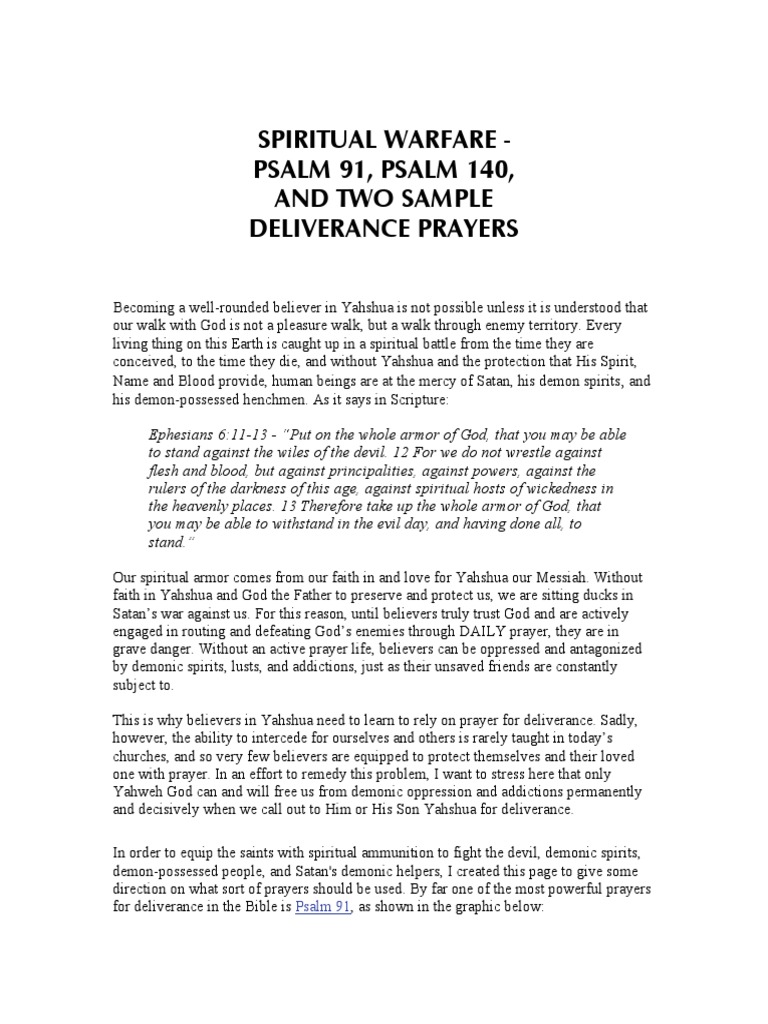 Spiritual Warfare and Deliverance Prayers | PDF | Spiritual Warfare ...