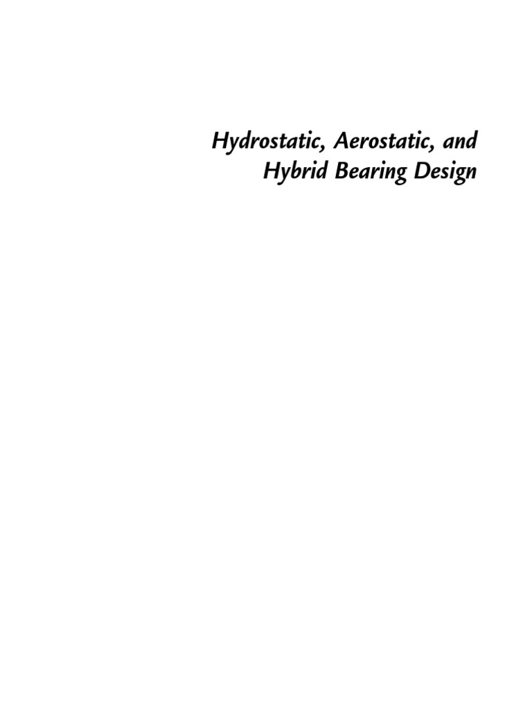 Hydrostatic Bearing Design | PDF | Bearing (Mechanical) | Viscosity