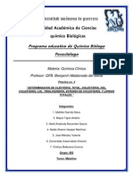 Determinacion de Clesterol Total, Colesterol HDL, Colesterol LDL, Trigliceridos, Esteres de Colesterol y Lipidos Totales.