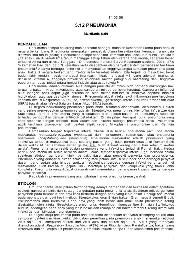 Penyebab dan Penanganan Pneumonia Anak | PDF | Sains & Matematika