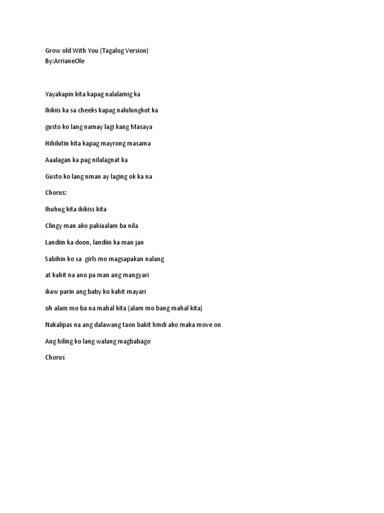 Grow Old With You (Tagalog) PDF