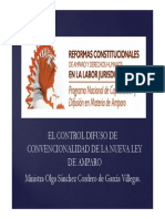 El Control Difuso de Convencionalidad de La Nueva Ley de Amparo Ministra Olga Sánchez Cordero de García Villegas