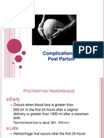 Complications of Post Partum