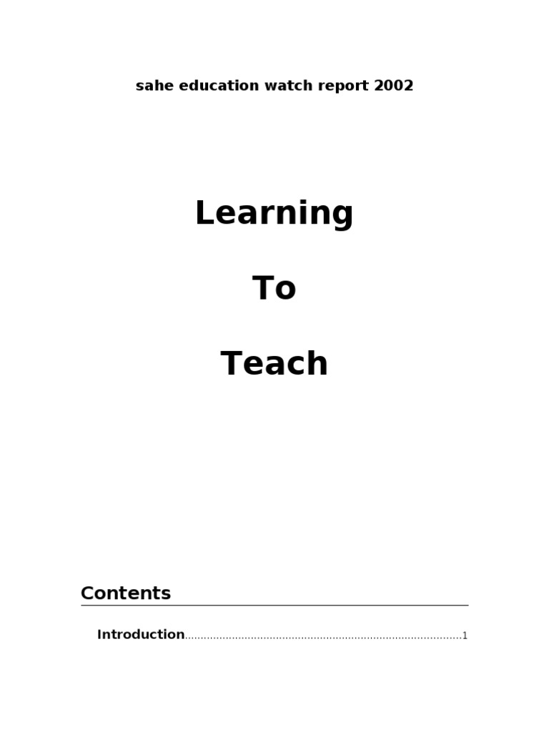 Education-Watch-Report - 2002 | PDF | Teacher Education | Teachers