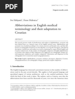 Ivo Fabijanić, Frane Malenica - Abbreviations in English Medical Terminology and Their Adaptation To Croatian