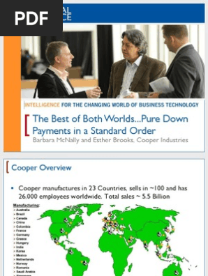 Pure Down Payments in a Standard Order