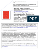 Shah, Lewis, & Fitzgerald, 2011, Challenge of Balancing Academic Rigour Equity and Quality Outcomes