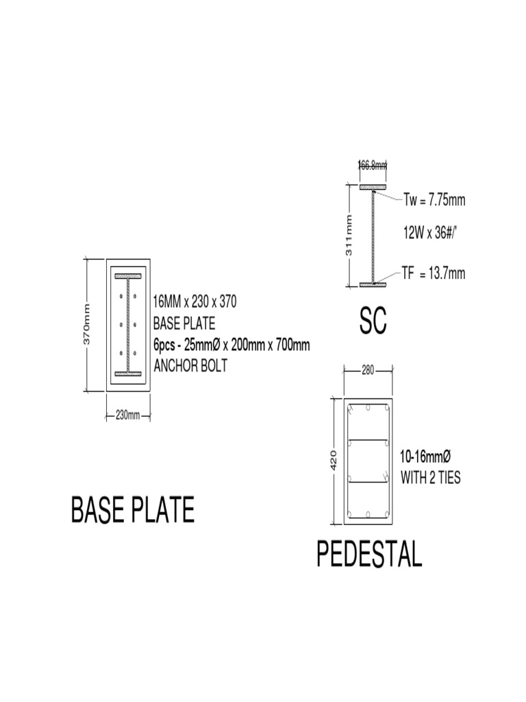 Base Plate Dimensions and Specifications | PDF