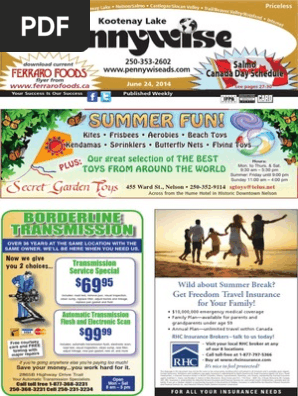 Kootenay Lake Pennywise June 24 2014 Tomato Underwriting