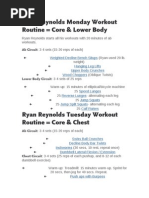 Ryan Reynolds Lean Workout