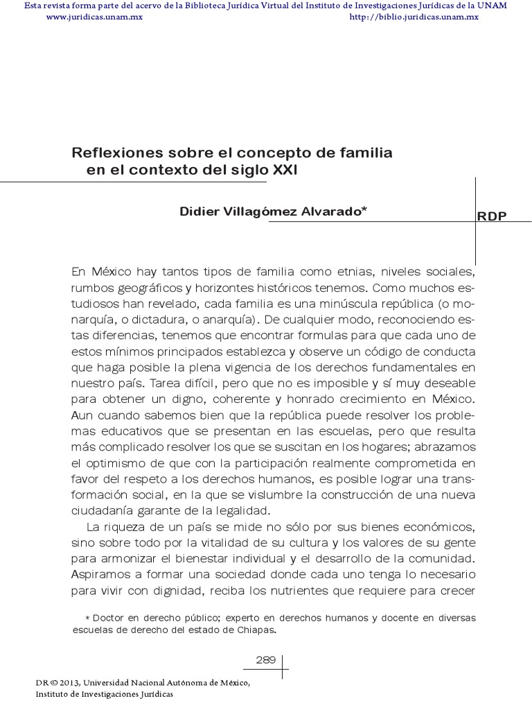 Reflexiones Sobre El Concepto de Familia en El Siglo XXI | PDF ...