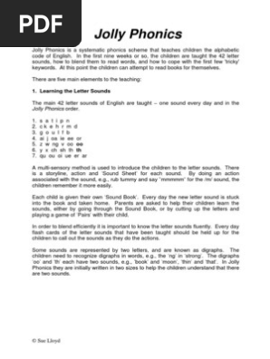 A Jolly Phonics Phonics Reading Process - 