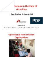 Humanitarians in The Face of Atrocities: Case Studies: Syria and CAR