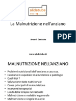 Malnutrizione Nell'anziano