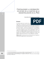 (2010) POLITAI - Centralizando La Información. Estado de La Cuestión de La Descentralización en Perú