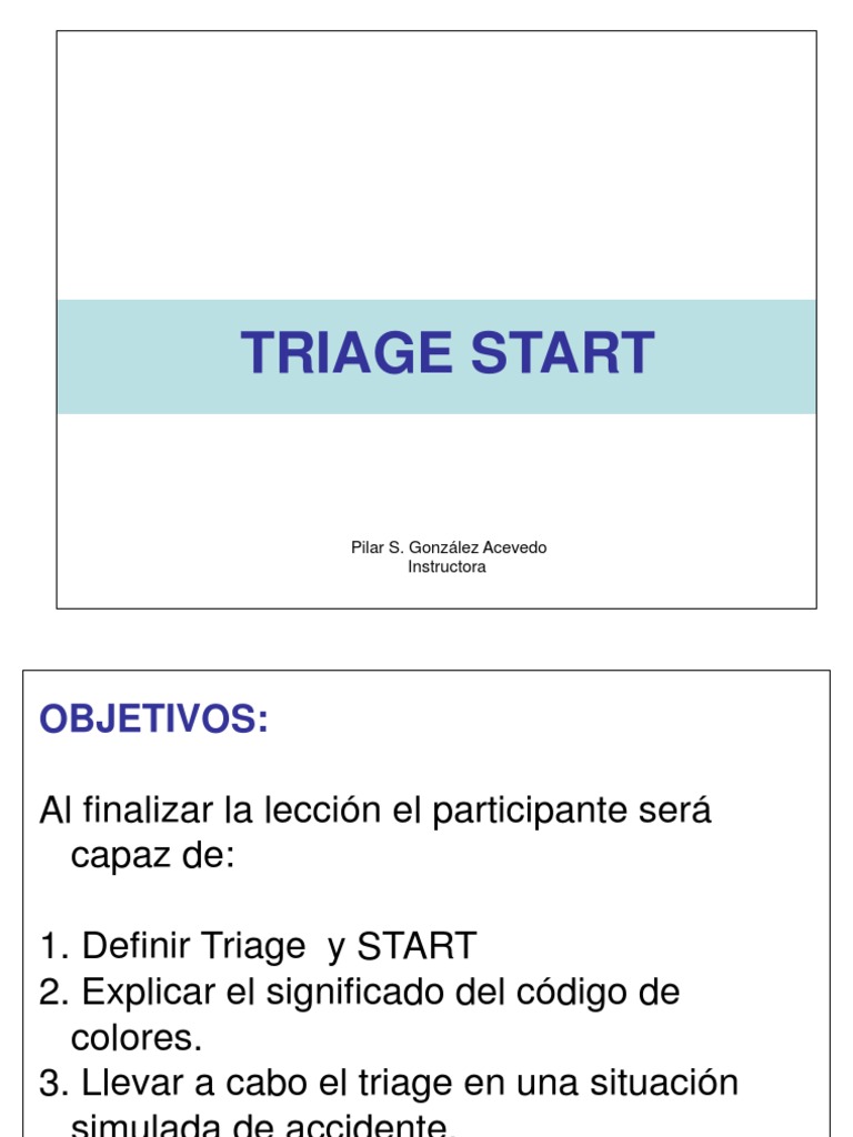 Protocolo Triage START en Emergencias | PDF | Especialidades Medicas ...