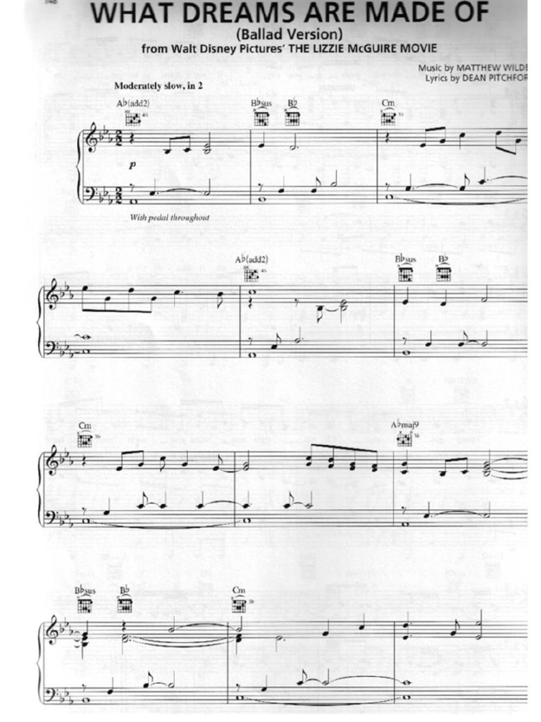 What Dreams Are Made of Sheet Music Entertainment (General)