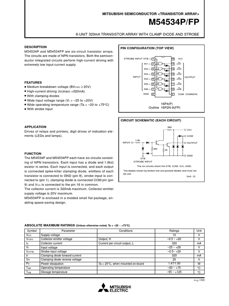 Data Sheet PDF Transistor Electronic Circuits