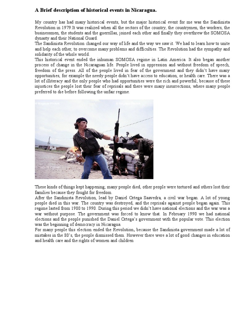 Historical Events in Nicaragua | PDF | Sandinista National Liberation