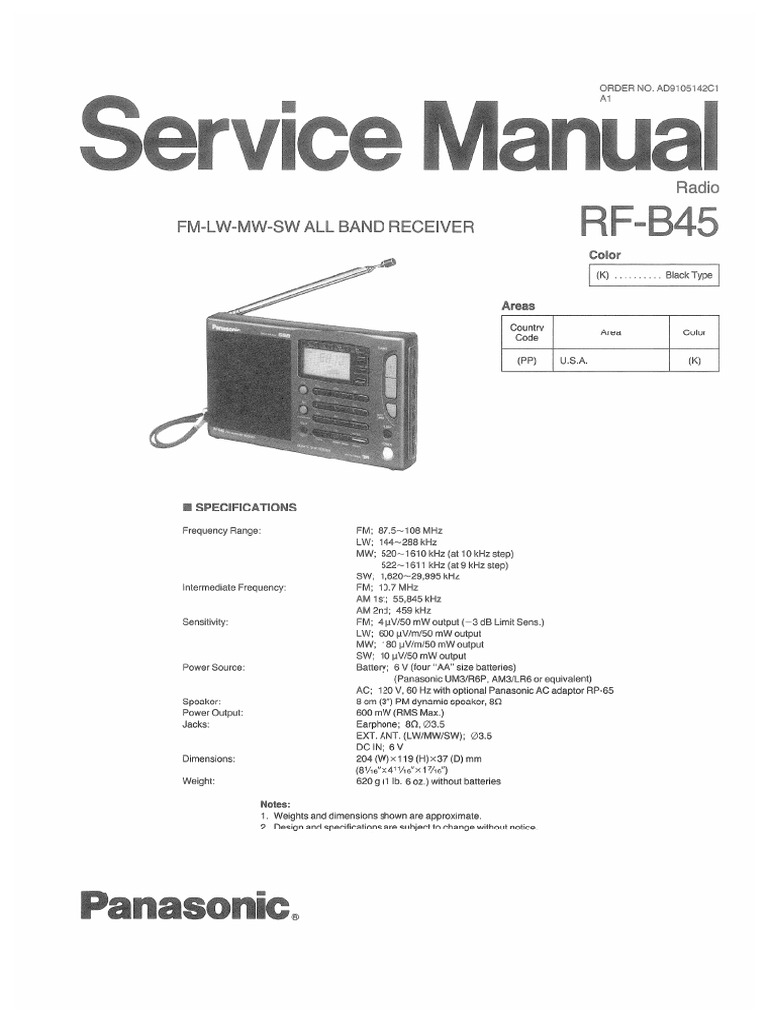 Panasonic RF b45 | PDF