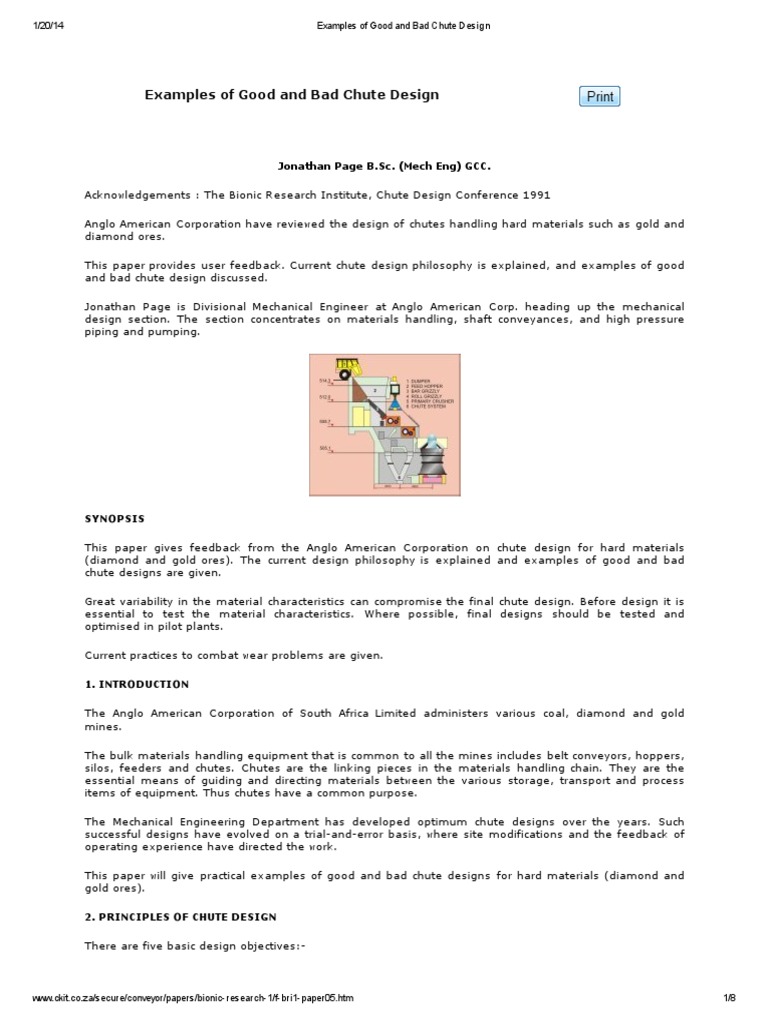 Examples of Good and Bad Chute Design | PDF