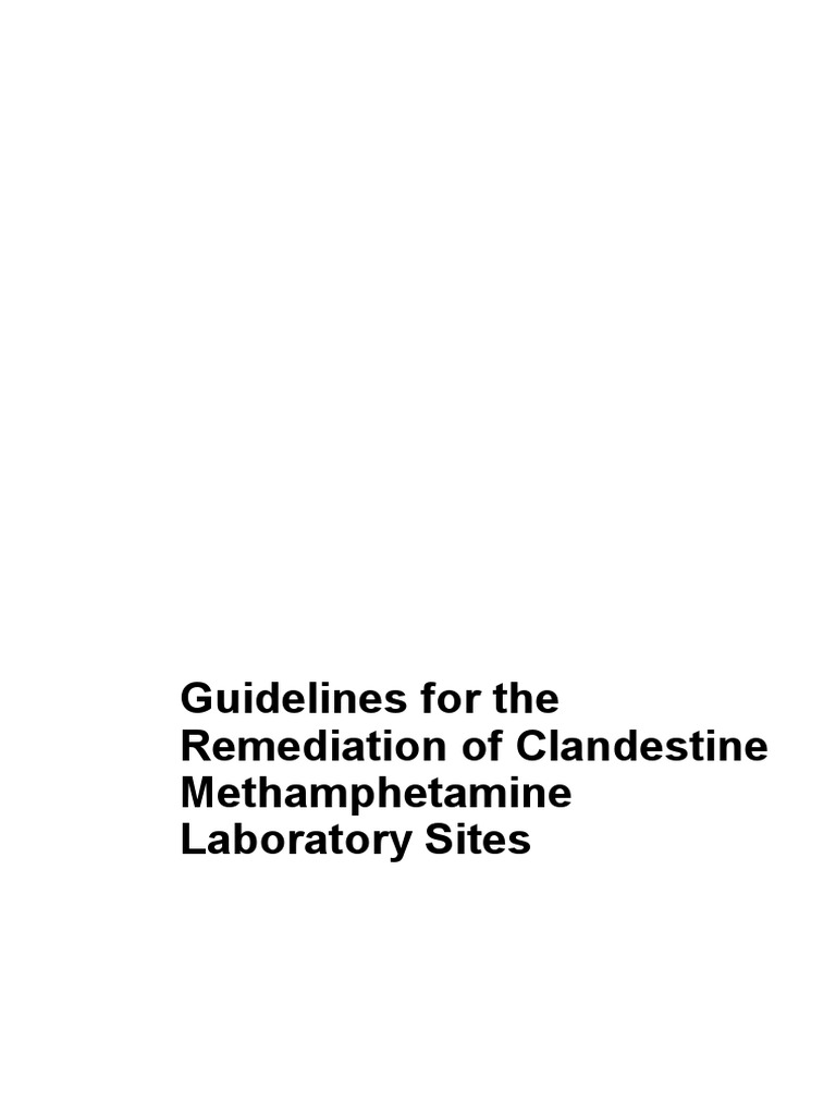 Guidelines Remediation Clandestine Meth Lab Sites Pdf Environmental