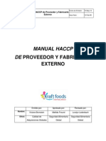 Manual Haccp de Proveedor y Fabricante Externo