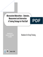 Micronutrient Malnutrition - Detection, Measurement and Intervention: A Training Package For Field Staff