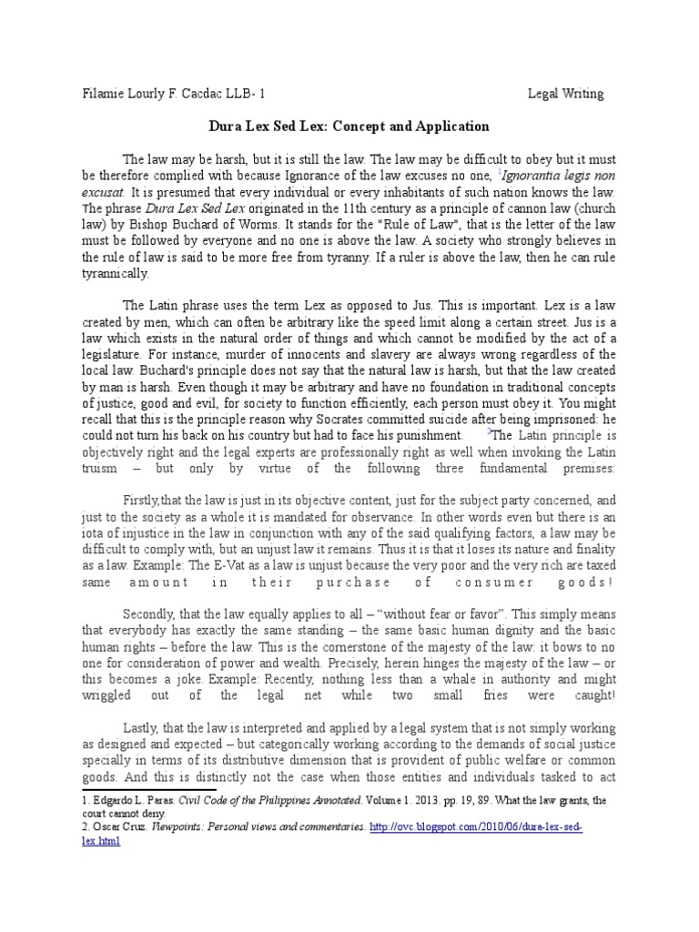 Dura Lex Sed Lex In English