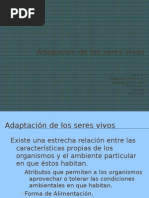 Adaptación de los Seres Vivos