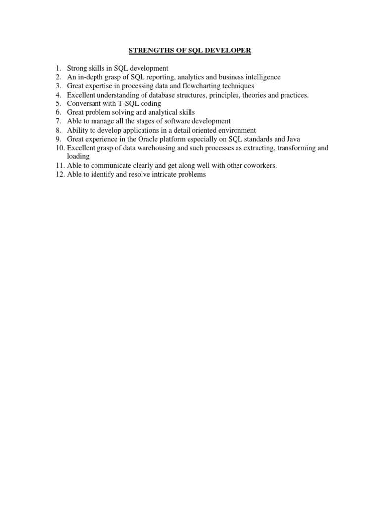 SQL Developer Skills and Expertise | PDF | Business | Art