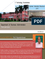 Summer Internship Brochure DBA-NIT Kurukshetra