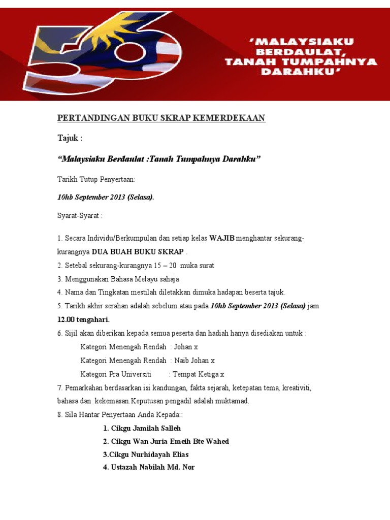 Pertandingan Buku Skrap Kemerdekaan Pdf