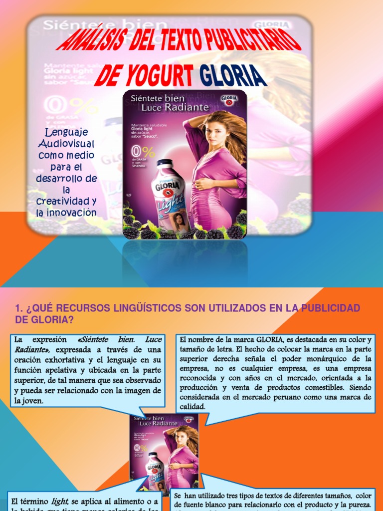 Análisis Del Texto Publicitario de Yogurt Gloria1