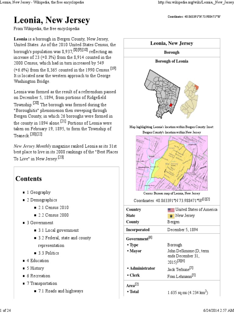 Leonia, New Jersey Wikipedia, The Free Encyclopedia Elections