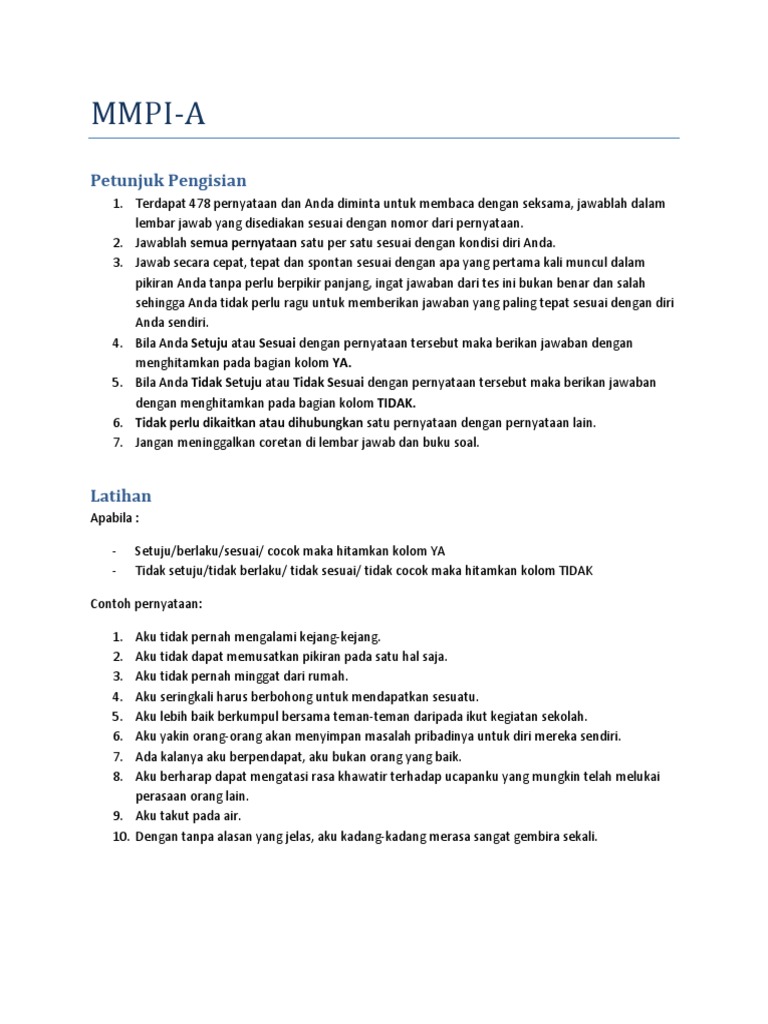 Soal MMPIA