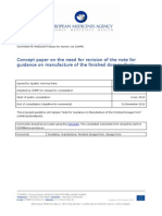 Concept Paper On The Need For Revision of The Note For Guidance On Manufacture of The Finished Dosage Form
