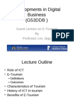 Developments in Digital Business (G53DDB) : Guest Lecture On E-Tourism by Professor Leo Jago
